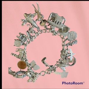 Sterling silver charm bracelet